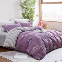 路易卡罗 纯棉活性印花四件套 200x230cm简约现代风四件套床上用品【云深出豆沙】