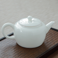 拓牌（亮光）4头羊脂玉瓷 如意壶 手提盒整套茶具套装