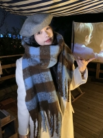 虞书欣同款女款冬季大围巾保暖加厚韩版百搭披肩马海毛绒围脖男